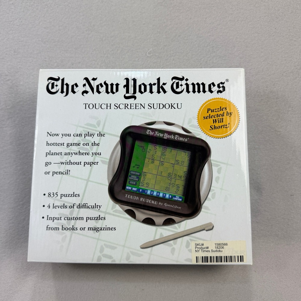 The New York Times Touch Screen Sudoku Handheld Game Excalibur Will Shortz 18206